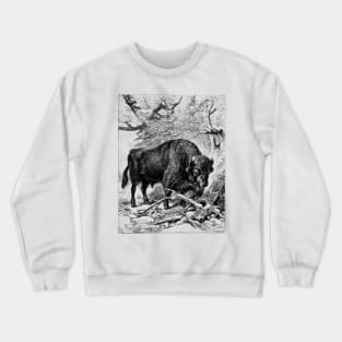 Bison Wildlife Illustration Crewneck Sweatshirt